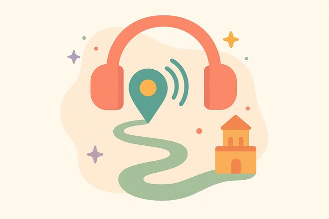 GPS-triggered narration illustration