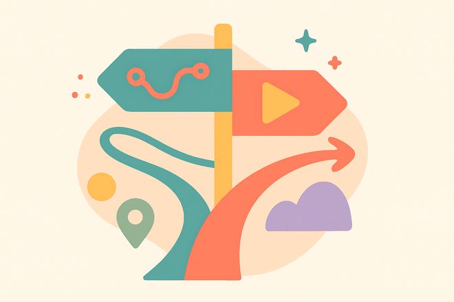 Guided or self-guided tour illustration