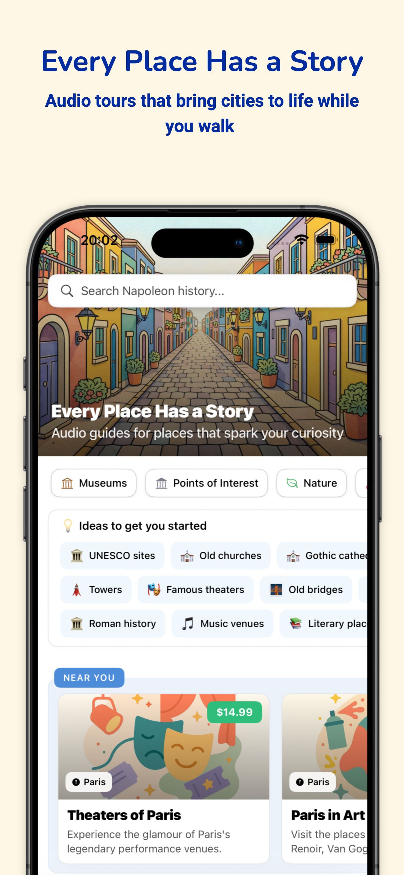 StreetLens home and discovery screen