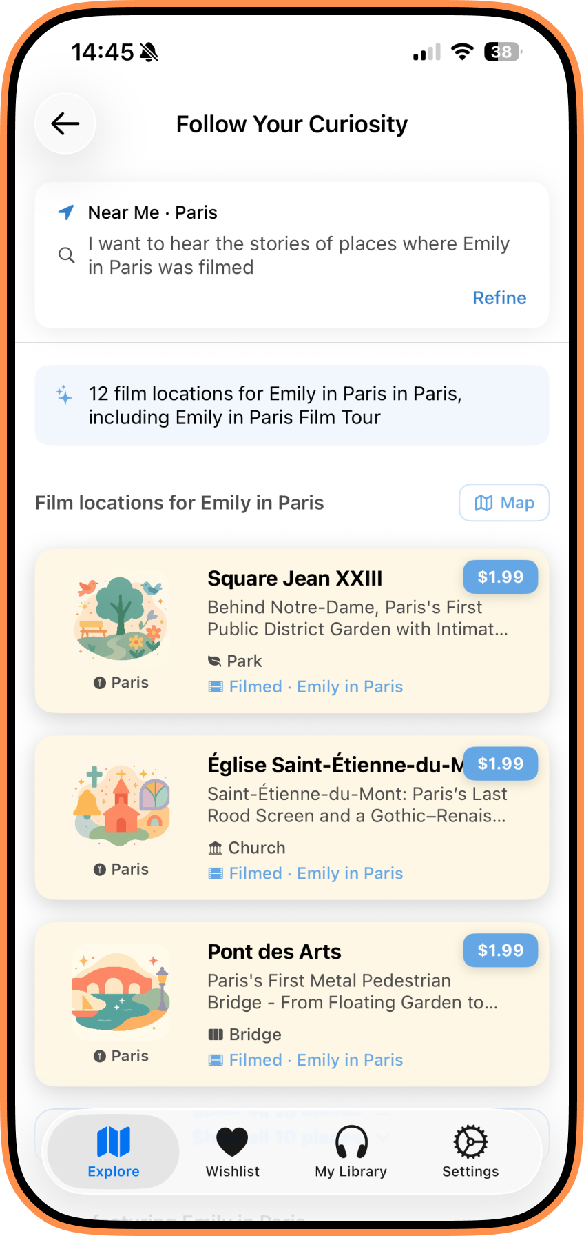 StreetLens search screen