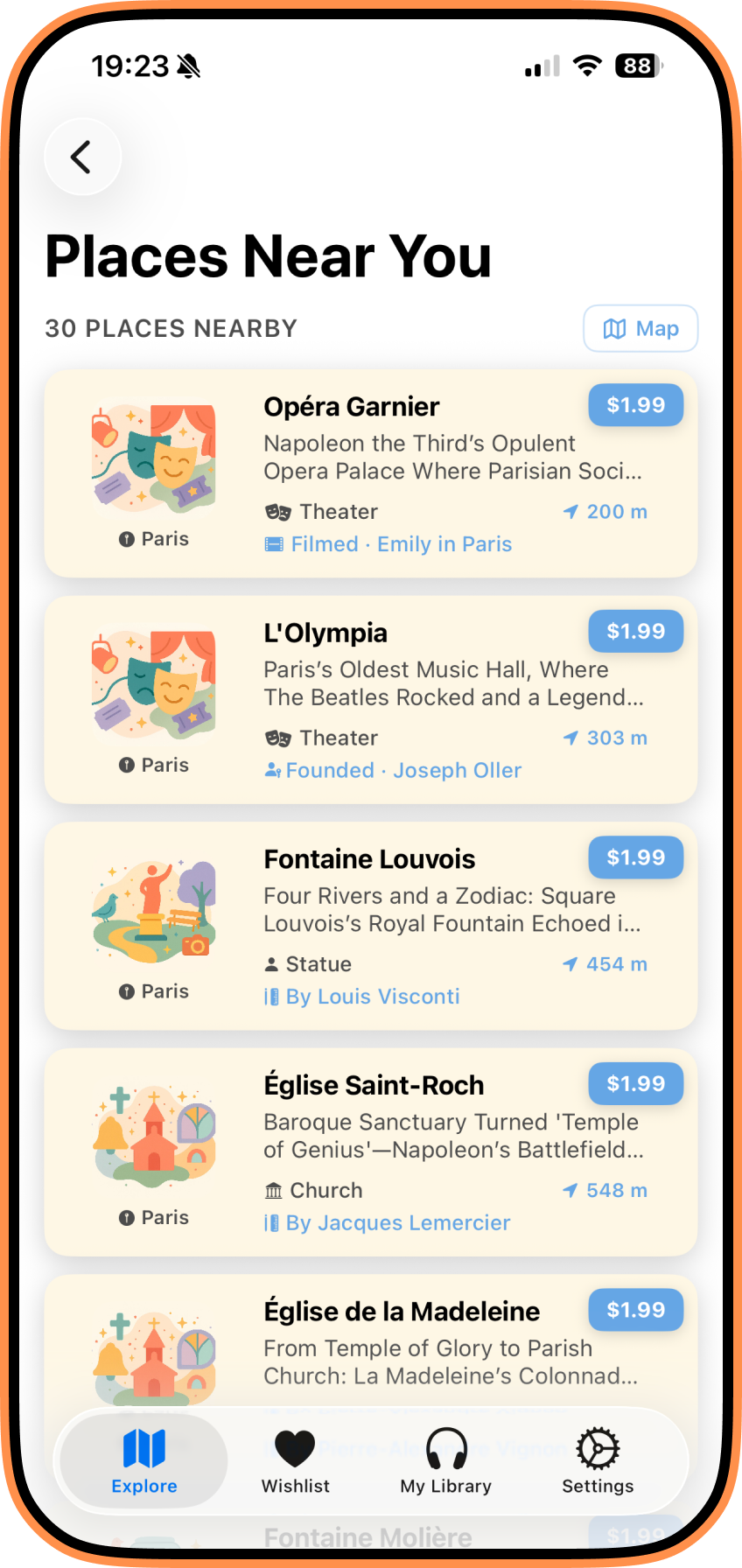 Places near you — spontaneous discovery